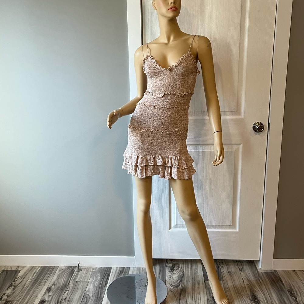 Olivaceous Blush Ruffle Mini Dress - Picture 4 of 8